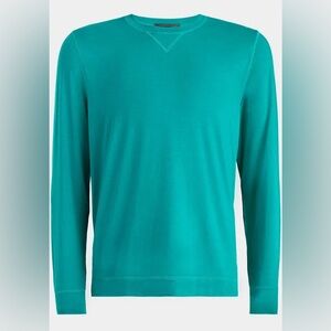 NWT G/FORE G4 Luxe Crewneck Mid Layer Pullover Shirt Emerald Long Sleeve Men SzM